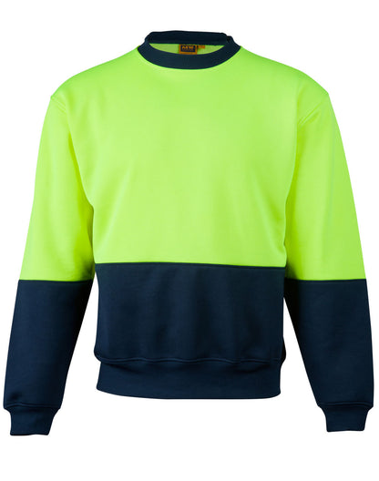 Winning Spirit Hi-Vis 2 Tone Crew Neck Safety Windcheater (SW09)