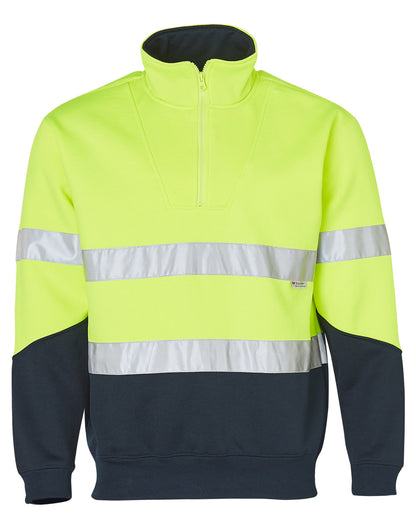 Winning Spirit Men's Hi-Vis Long Fleece Sweat with Collar and 3M Tapes (SW14)