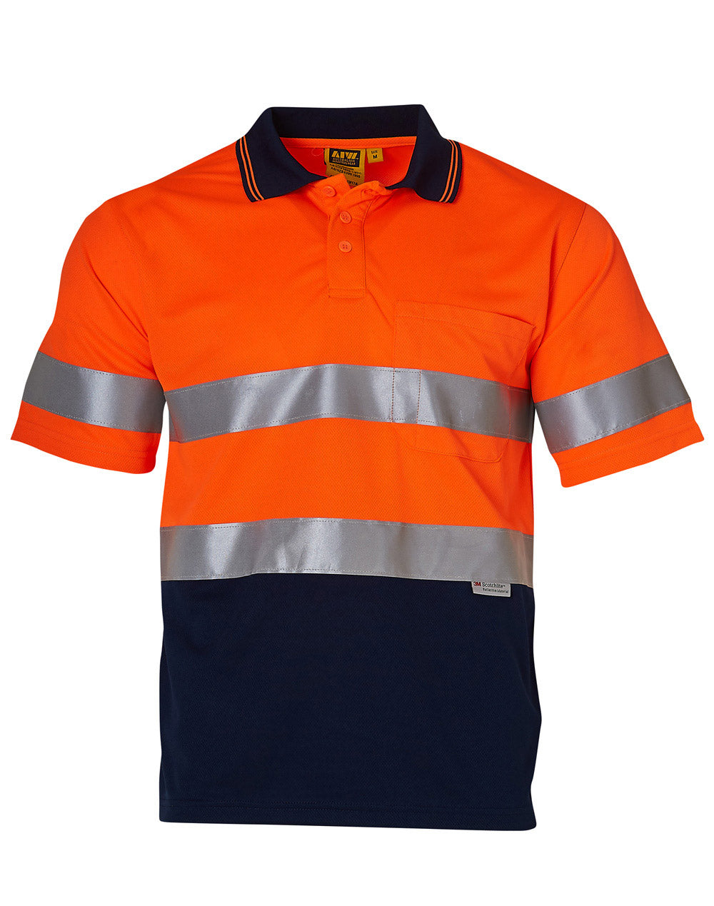 Winning Spirit High Visibility Short Sleeve Safety Polo 3M Reflective Tapes-(SW17A)
