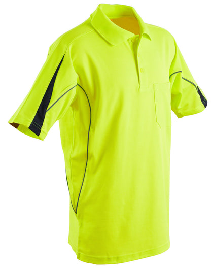 Winning Spirit Men's Hi-Vis Legend Short Polo with Reflective Piping (SW25A)