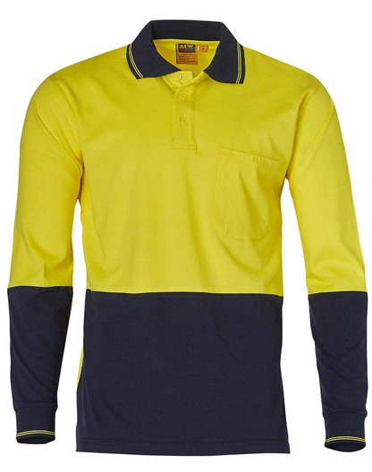 Winning Spirit Cotton Jersey Two Tone Long Sleeve Safety Polo (SW36)