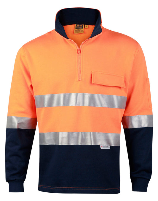 Winning Spirit Hi-vis Two Tone Cotton Fleecy Sweat (SW48)