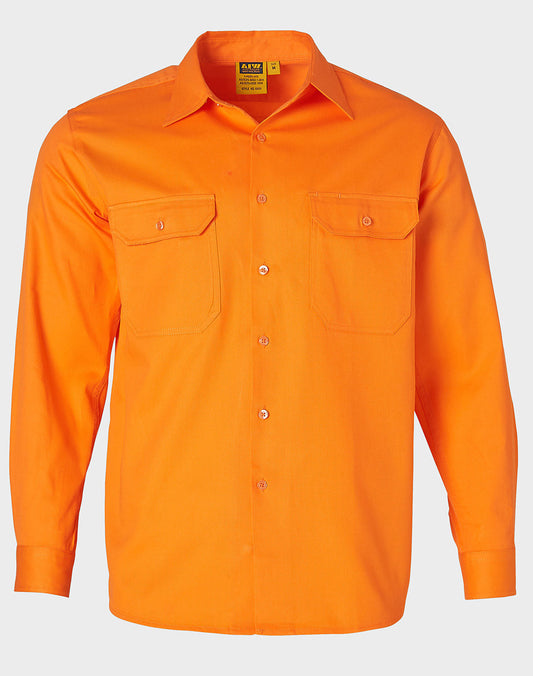Winning Spirit Men's Hi-vis L/s Drill Shirt-(SW51)