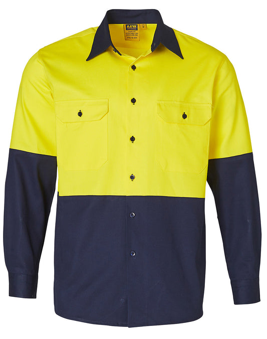 Winning Spirit High Visibility Long Sleeve Work Shirts-(SW54)