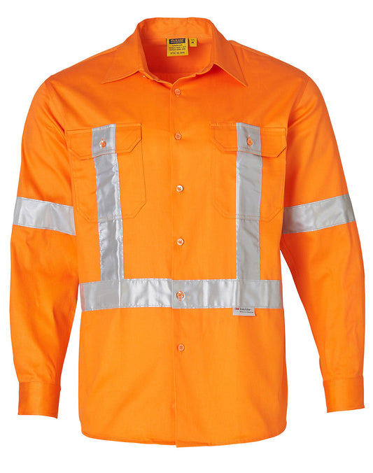 Winning Spirit High Visibility Regular Weight Long Sleeve Drill Shirts-(SW56)