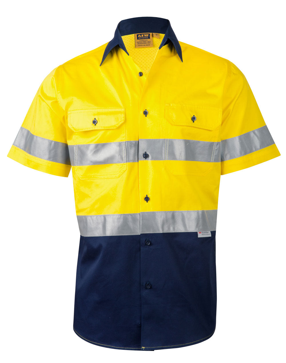 Winning Spirit Men's High Visibility Cool-Breeze Cotton Twill Safety Shirts With Reflective 3M Tapes-(SW59)