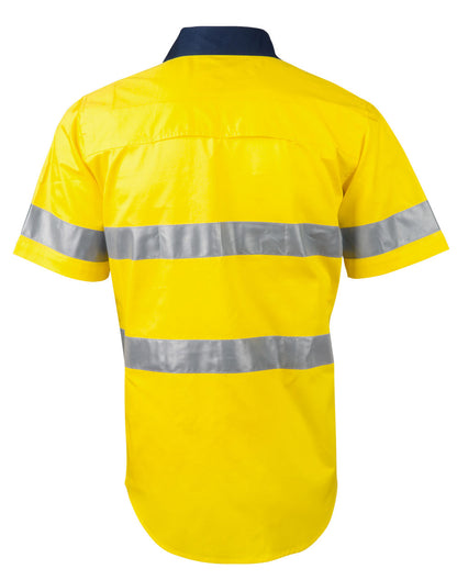Winning Spirit Men's High Visibility Cool-Breeze Cotton Twill Safety Shirts With Reflective 3M Tapes-(SW59)