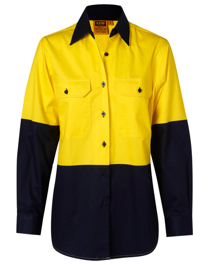 Winning Spirit Womens Long Sleeve Hi Vis Shirts-(SW64)