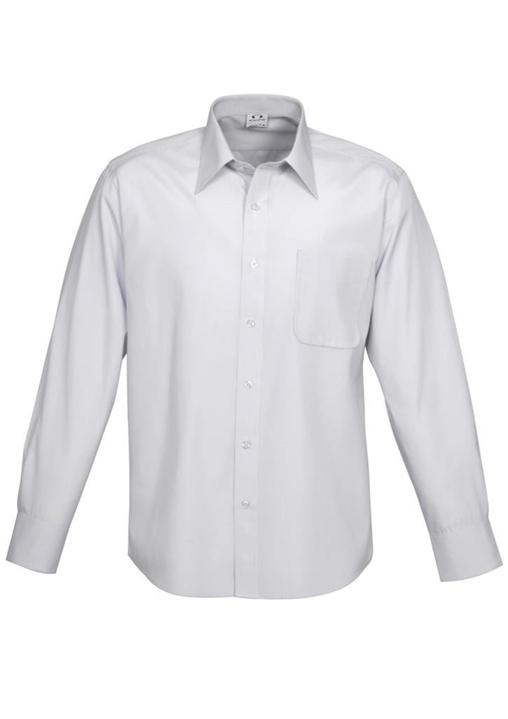 Biz Collection-Biz Collection Mens Ambassador Long Sleeve Shirt-Silver Grey / S-Uniform Wholesalers - 4