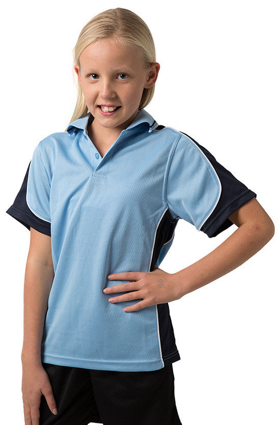Be Seen-Be Seen Kids Polo Shirt With Striped Collar 4th(14 Color )-Sky-Navy-White / 6-Uniform Wholesalers - 13