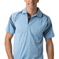 Be Seen-Be Seen Men's Sleeve Polo Shirt With Striped Collar 2nd( 8 Color )-Sky-Navy / S-Uniform Wholesalers - 8