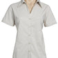 Biz Collection-Biz Collection Ladies Metro Shirt - S/S 2nd (3 Colour)-Stone / 6-Uniform Wholesalers - 4