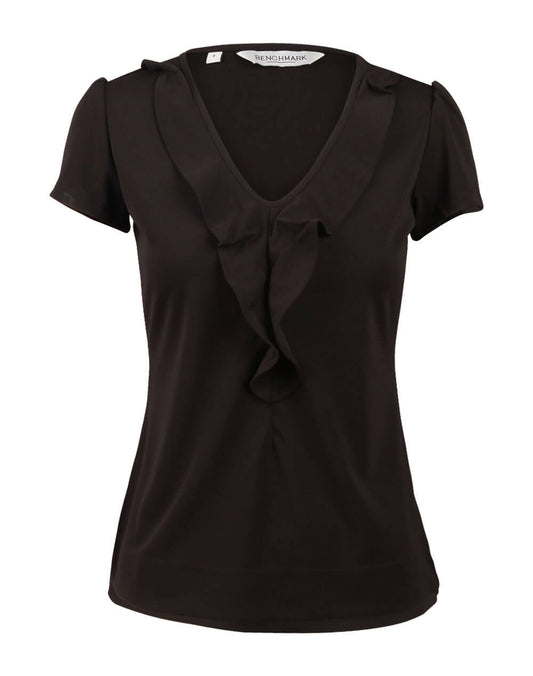 Winning Spirit Women's Ruffle Front Blouse (M8820)