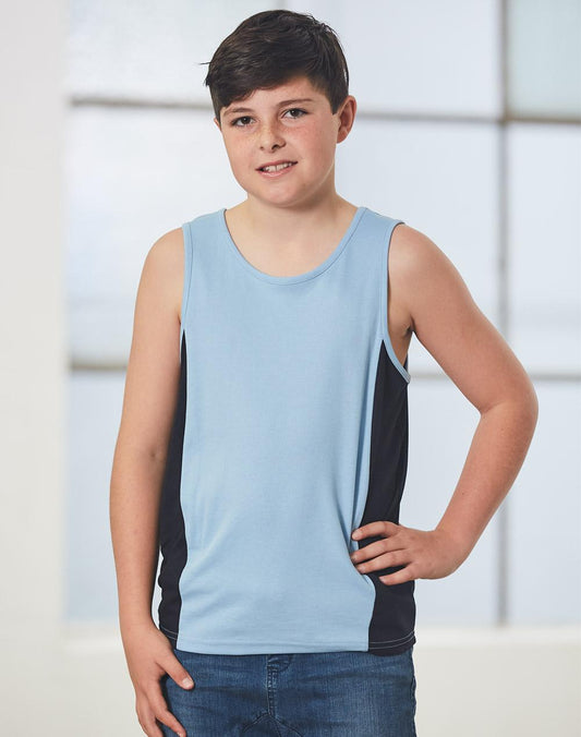 Winning Spirit Kids Teammate TrueDry Contrast Singlet (TS19K)