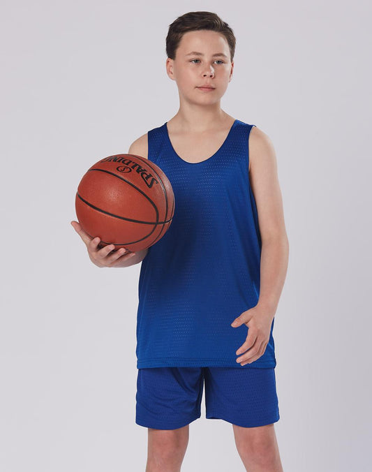 Winning Spirit Kids Airpass CoolDry Basketball Contrast Colour Singlet (TS81K)