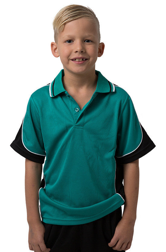 Be Seen-Be Seen Kids Polo Shirt With Striped Collar 4th(14 Color )-Teal-Black-White / 6-Uniform Wholesalers - 14