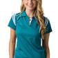 Be Seen-Be Seen Ladies Sleeve Polo Shirt With Striped Collar 2nd( 6 Color )-Teal-White / 8-Uniform Wholesalers - 6