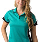 Be Seen-Be Seen Ladies Polo Shirt With Striped Collar 2nd( 7 Color )-Teal- Black-White / 8-Uniform Wholesalers - 5