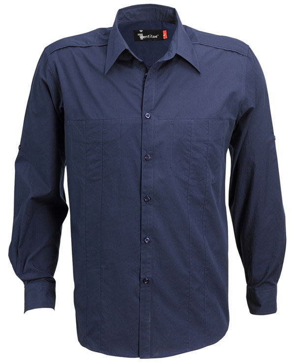 identitee-Identitee Mens Murray L/S Shirt-Navy / S-Uniform Wholesalers - 3