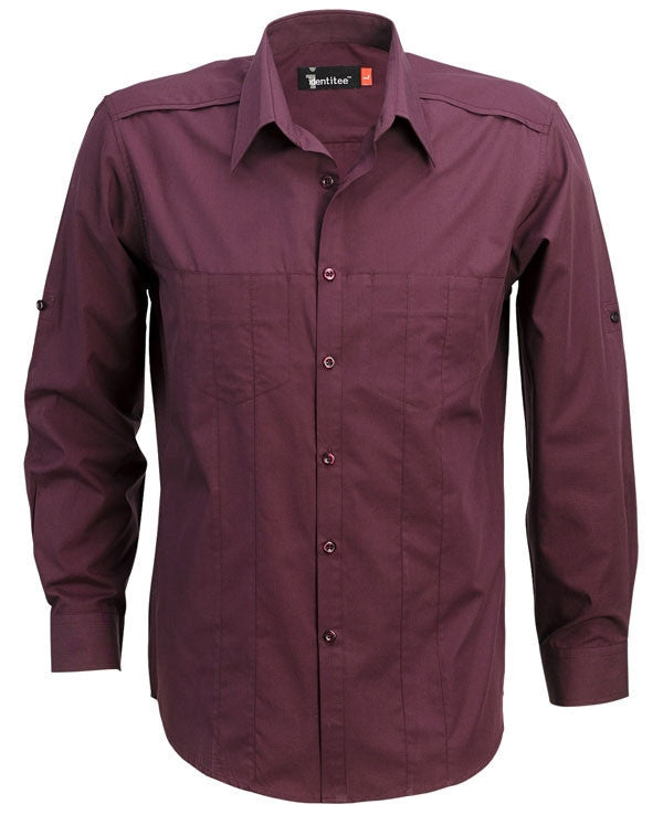 identitee-Identitee Mens Murray L/S Shirt-Wine / S-Uniform Wholesalers - 4