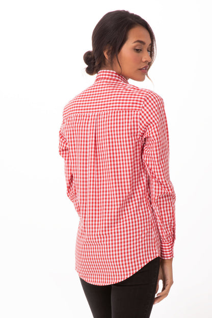 Chef Works Gingham Dress Shirt-(W500)