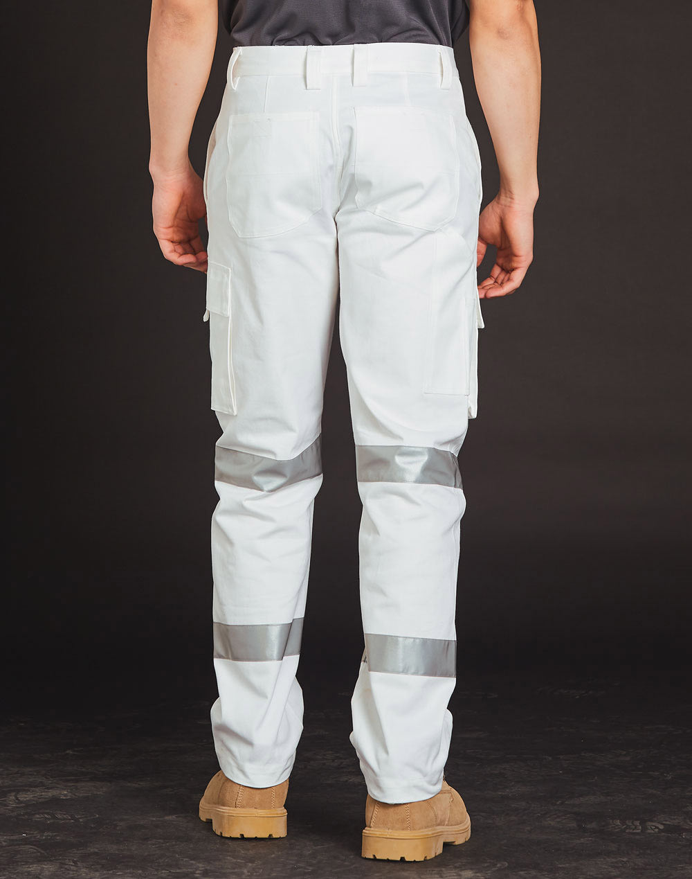 Winning Spirit Mens White Safety pants with Biomotion Tape Configuration (WP18HV)