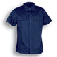 Bocini Cotton Drill Work Shirt-Short Sleeves-(WS0679)