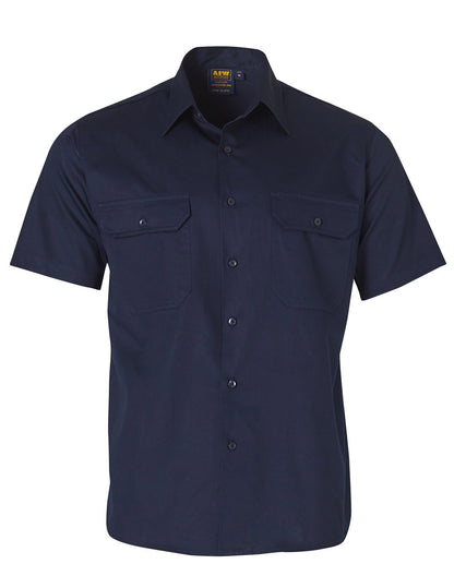 Winning Spirit Cool-Breeze Short Sleeve Cotton Work Shirt-(WT01)