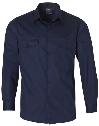 Winning Spirit Cool-Breeze Long Sleeve Cotton Work Shirt-(WT02)