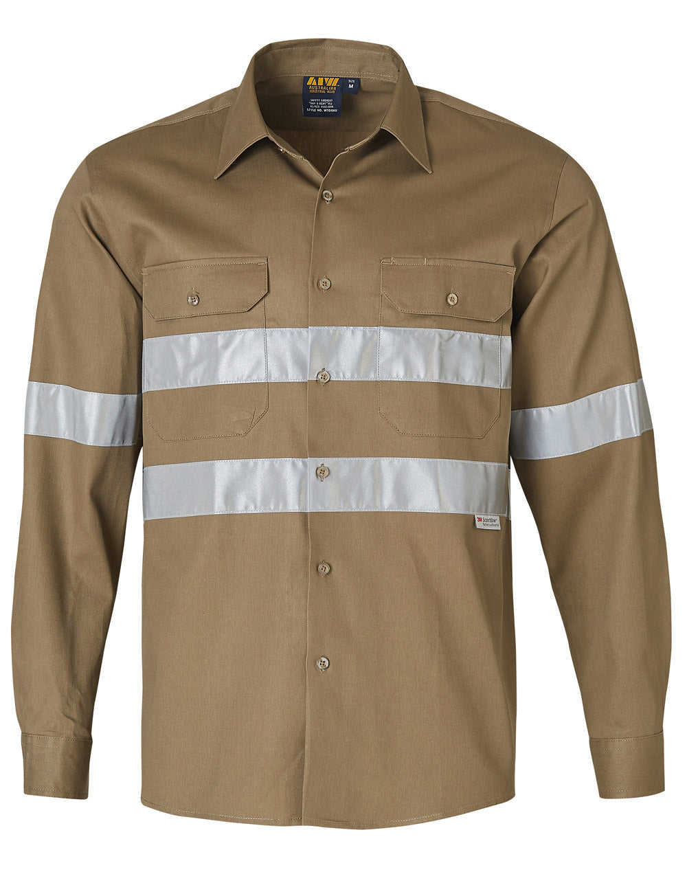Winning Spirit Hi Vis Cotton Drill Long Sleeve Work Shirt-(WT04HV)