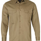 Winning Spirit Cotton Drill Long Sleeve Work Shirt-(WT04)