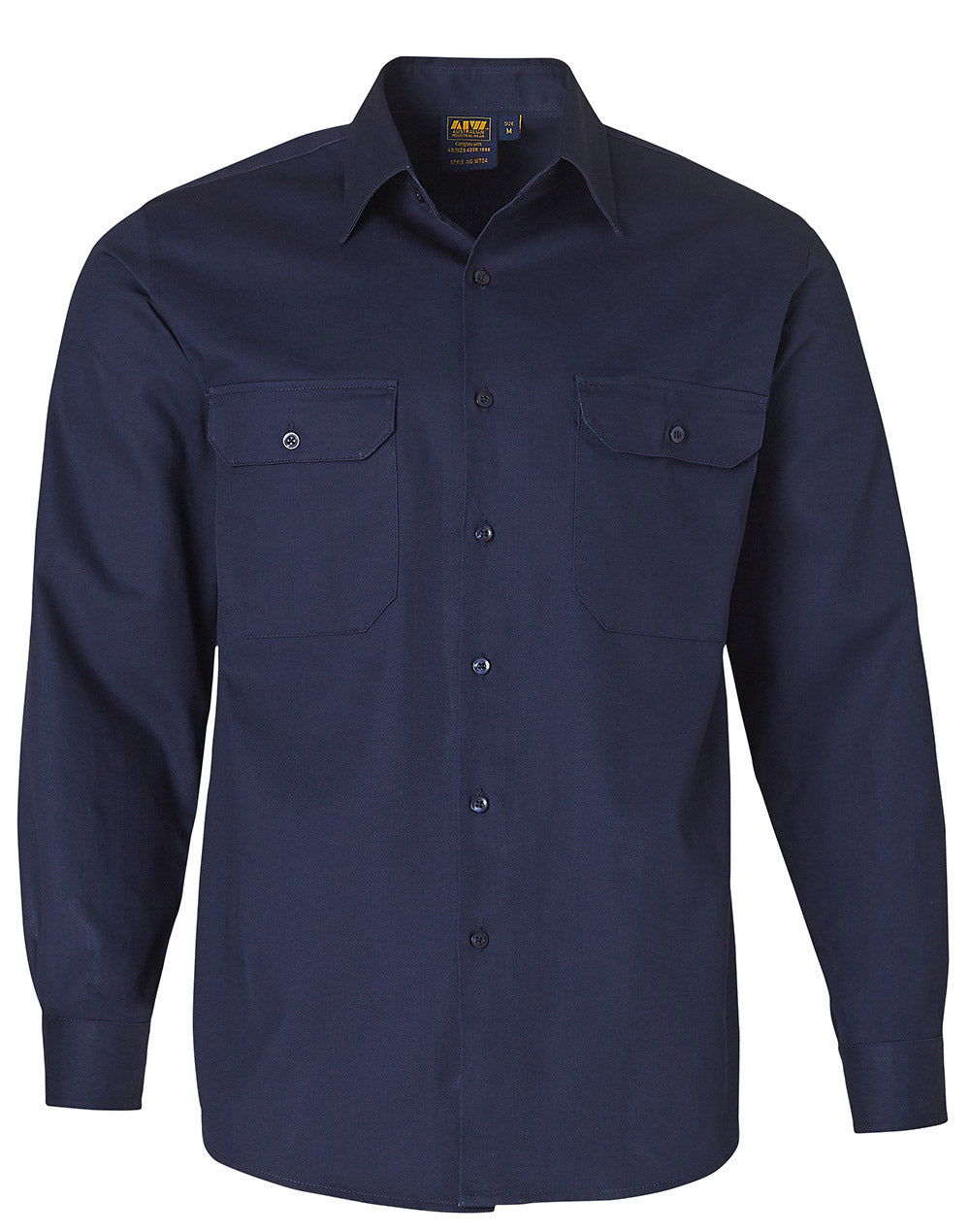 Winning Spirit Cotton Drill Long Sleeve Work Shirt-(WT04)