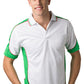 Be Seen-Be Seen Men's Polo Shirt With Striped Collar 7th( 12 Color All White )-White-Emerald-Red / XS-Uniform Wholesalers - 4