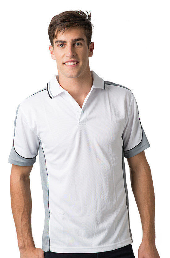 Be Seen Men s Polo Shirt With Striped Collar 7th 9 Color All White Uniform Wholesalers