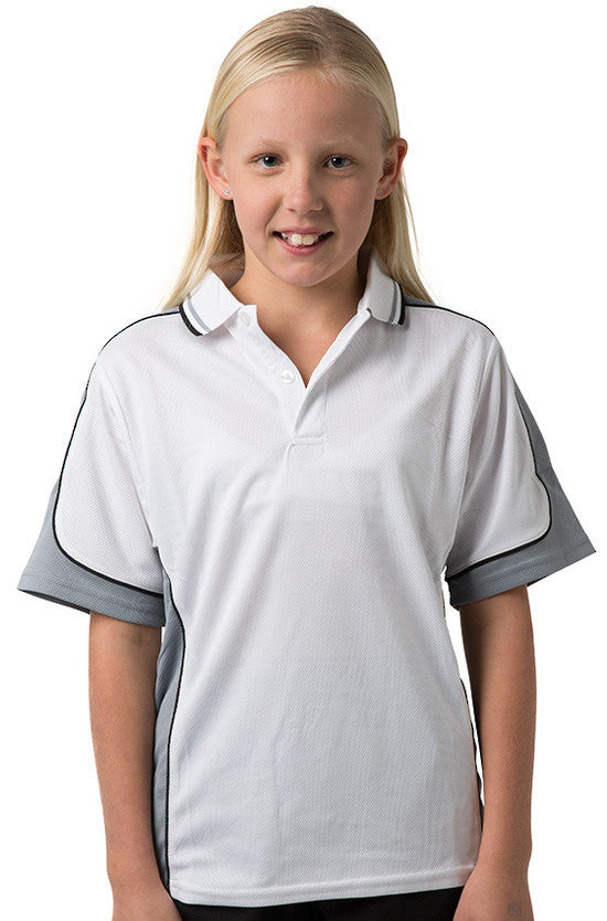 Be Seen-Be Seen Kids Polo Shirt With Striped Collar 5th( 12 White Color )-White-Grey-Black / 6-Uniform Wholesalers - 5