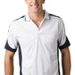 Be Seen-Be Seen Men's Polo Shirt With Striped Collar 7th( 12 Color All White )-White-Navy-Grey / XS-Uniform Wholesalers - 7