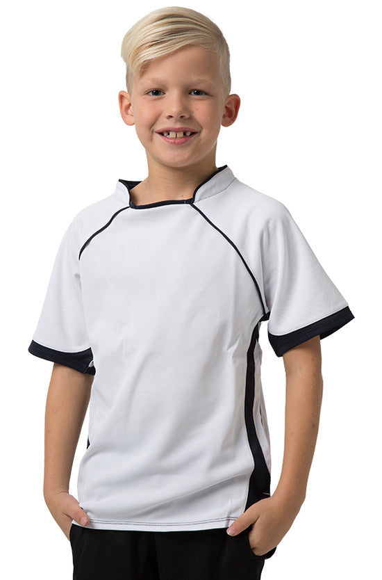 Be Seen-Be Seen Kids T-shirt With Pique Knit-White-Navy / 6-Uniform Wholesalers - 14