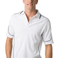 Be Seen-Be Seen Men's Polo Shirt With Contrast Piping-White-Navy / XS-Uniform Wholesalers - 12