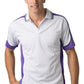 Be Seen-Be Seen Men's Polo Shirt With Striped Collar 7th( 12 Color All White )-White-Purple-Black / XS-Uniform Wholesalers - 9