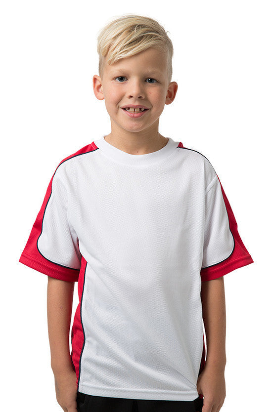 Be Seen-Be Seen Kids Short Sleeve T-shirt-White-Red-Navy / 6-Uniform Wholesalers - 15