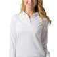 Be Seen-Be Seen Ladies Long Sleeve Plain Polo Shirt With Ribbed Cuffs-White / 8-Uniform Wholesalers - 5