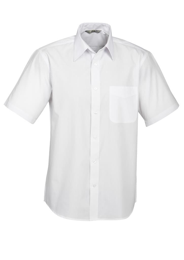 Biz Collection-Biz Collection Mens Base Short Sleeve Shirt-White / XS-Uniform Wholesalers - 4