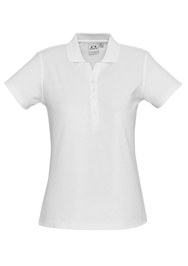 Biz Collection-Biz Collection Ladies Crew Polo(1st 10 Colours)-White / 8-Uniform Wholesalers - 2