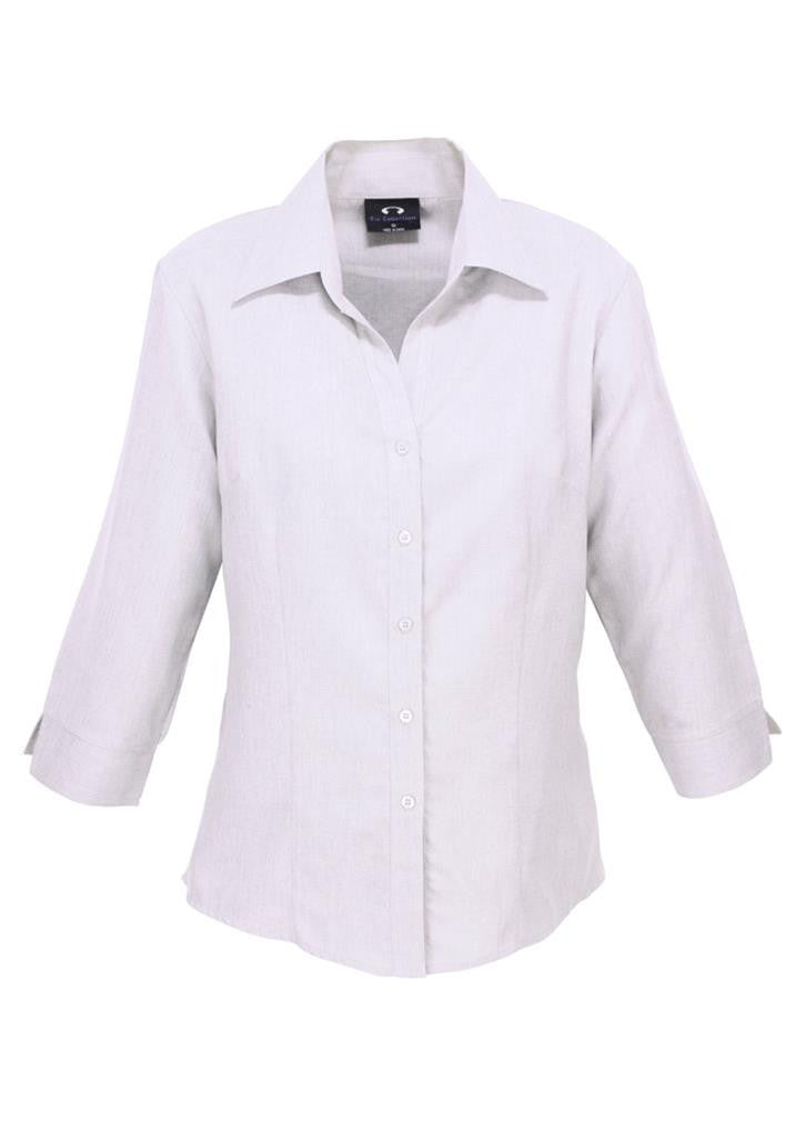 Biz Collection-Biz Collection Ladies Plain Oasis Shirt-3/4 Sleeve-White / 6-Uniform Wholesalers - 10