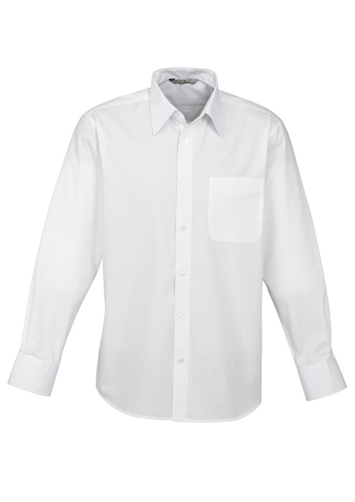 Biz Collection-Biz Collection Mens Base Long Sleeve Shirt-White / XS-Uniform Wholesalers - 4