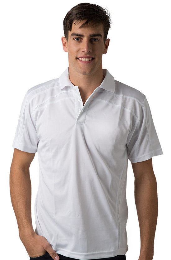 Be Seen-Be Seen Adults Polo Shirt With Contrast Side And Shoulder Panel-White / S-Uniform Wholesalers - 11