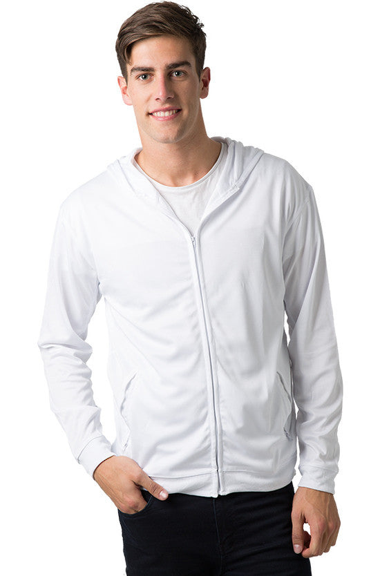 Be Seen-Be Seen Unisex Ultra Light Zip Hooded Hoodie-White / XXS-Uniform Wholesalers - 29