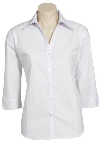 Biz Collection-Biz Collection Ladies Metro Shirt 3/4 Sleeve-White / 6-Corporate Apparel Online - 8