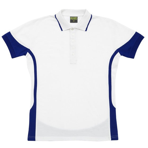 Ramo-Ramo Ladies Contrast Polo-White/Royal / 8-Uniform Wholesalers - 6