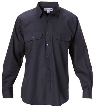 Hard Yakka-Hard Yakka Permanent Press Poly Cotton Shirt Long Sleeve-Midnight / S-Uniform Wholesalers - 3
